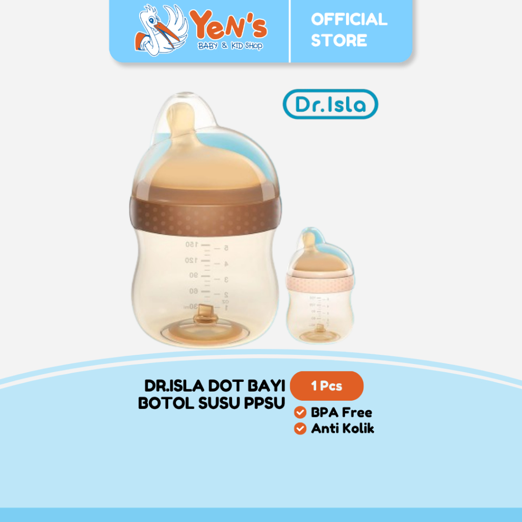 Dr.isla Dot Bayi Botol Susu PPSU Anti Kolik Botol Wide Neck Newborn BPA Free 150ml 260ml