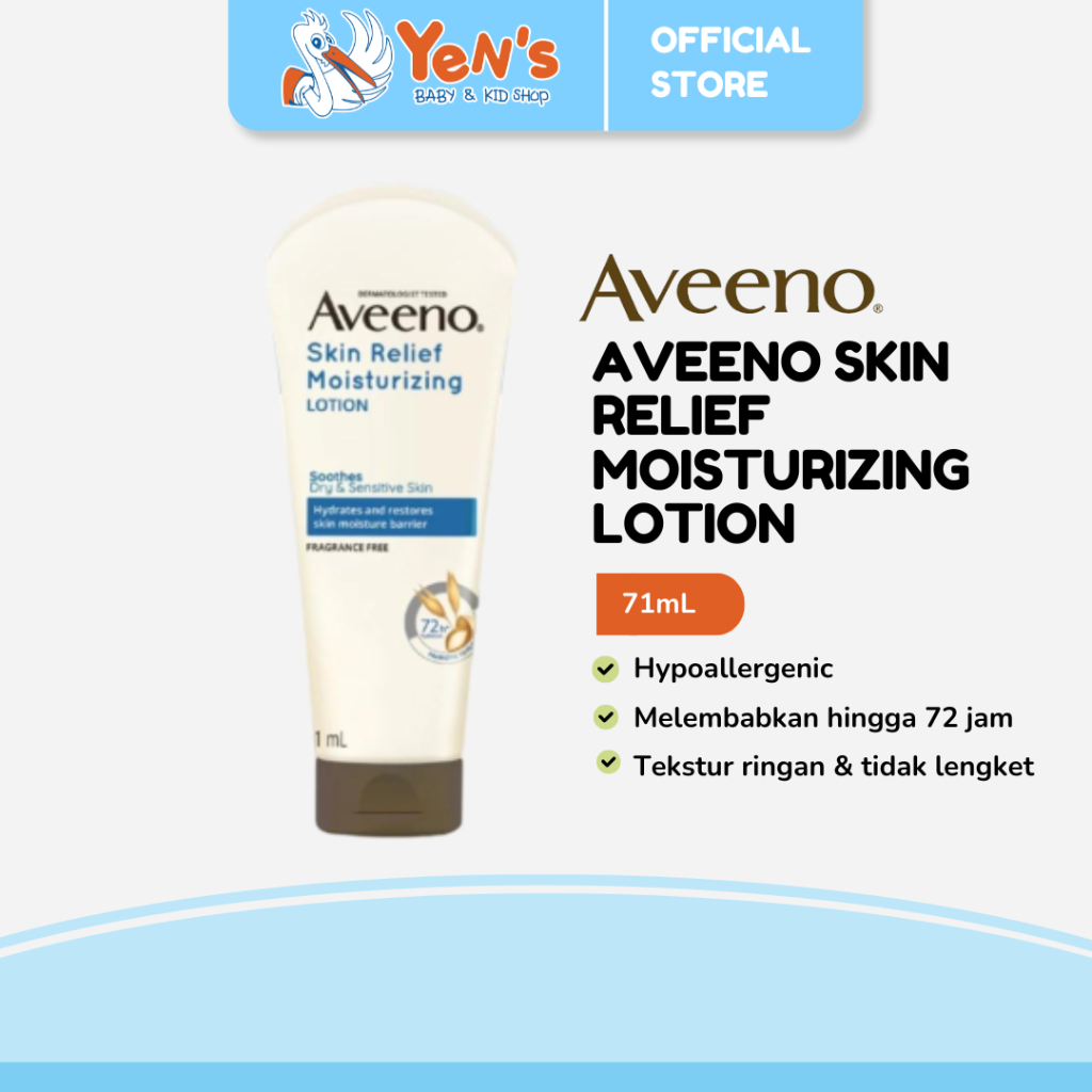 Aveeno Skin Relief Moisturizing Lotion 71 mL - Lotion Pelembap untuk Kulit Ekstra Kering & Sensitif