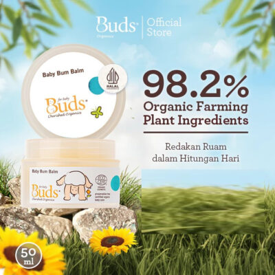 Buds Organics Baby Bum Balm 50ml - Lotion atau Krim Perawatan Ruam Popok Pantat Bayi dan Anak