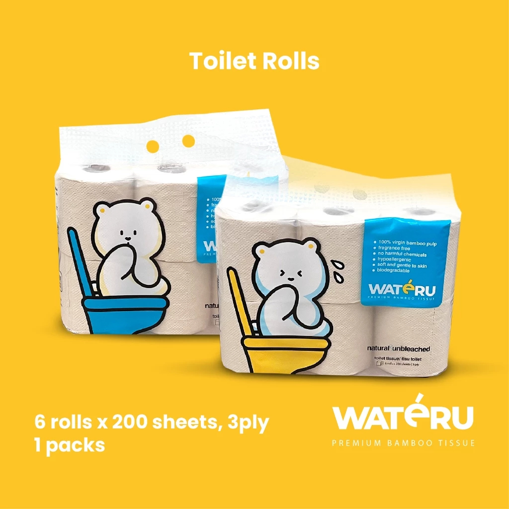 Wateru Premium Bamboo Tissue - Toilet Tissue 6 roll (1 pack)