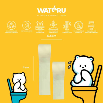 Wateru Premium Bamboo Tissue - Toilet Tissue 6 roll (1 pack) thumbnail 3