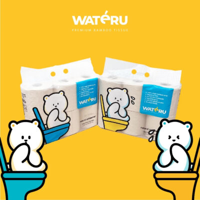 Wateru Premium Bamboo Tissue - Toilet Tissue 6 roll (1 pack) thumbnail 5