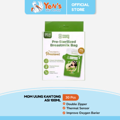 Mom Uung Pre-sterilized Breast Milk Bag 100ml (30 bags)Double Zipper - Ada Indikator Suhu